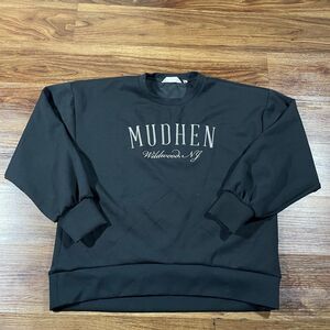 League 91 Pullover Mudhen Sweater Black Long Sleeve Sweatshirt Men's Medium